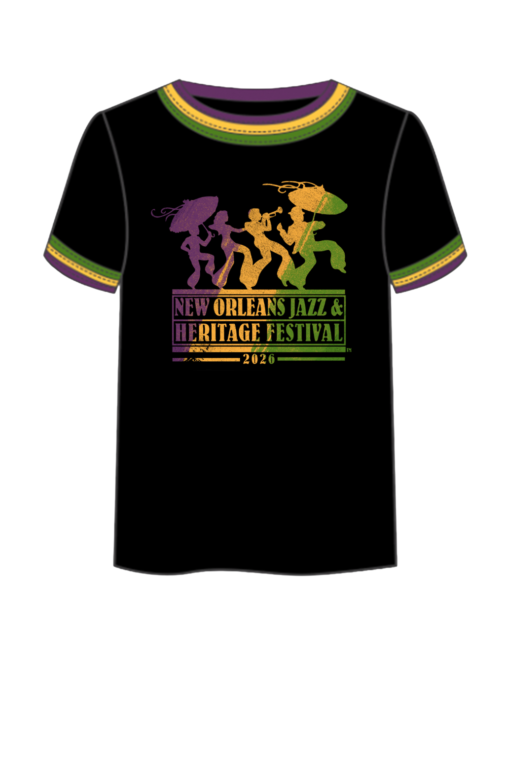 Jazz Fest Triple Ringer Mardi Gras T-Shirt