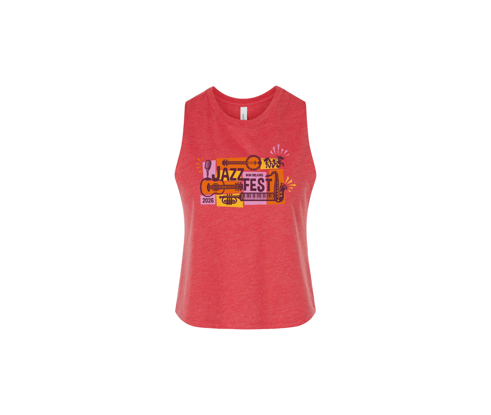 Jam Session Ladies Red Crop Tank